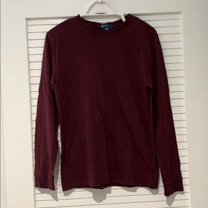 burgundy long sleeve polo t-shirt